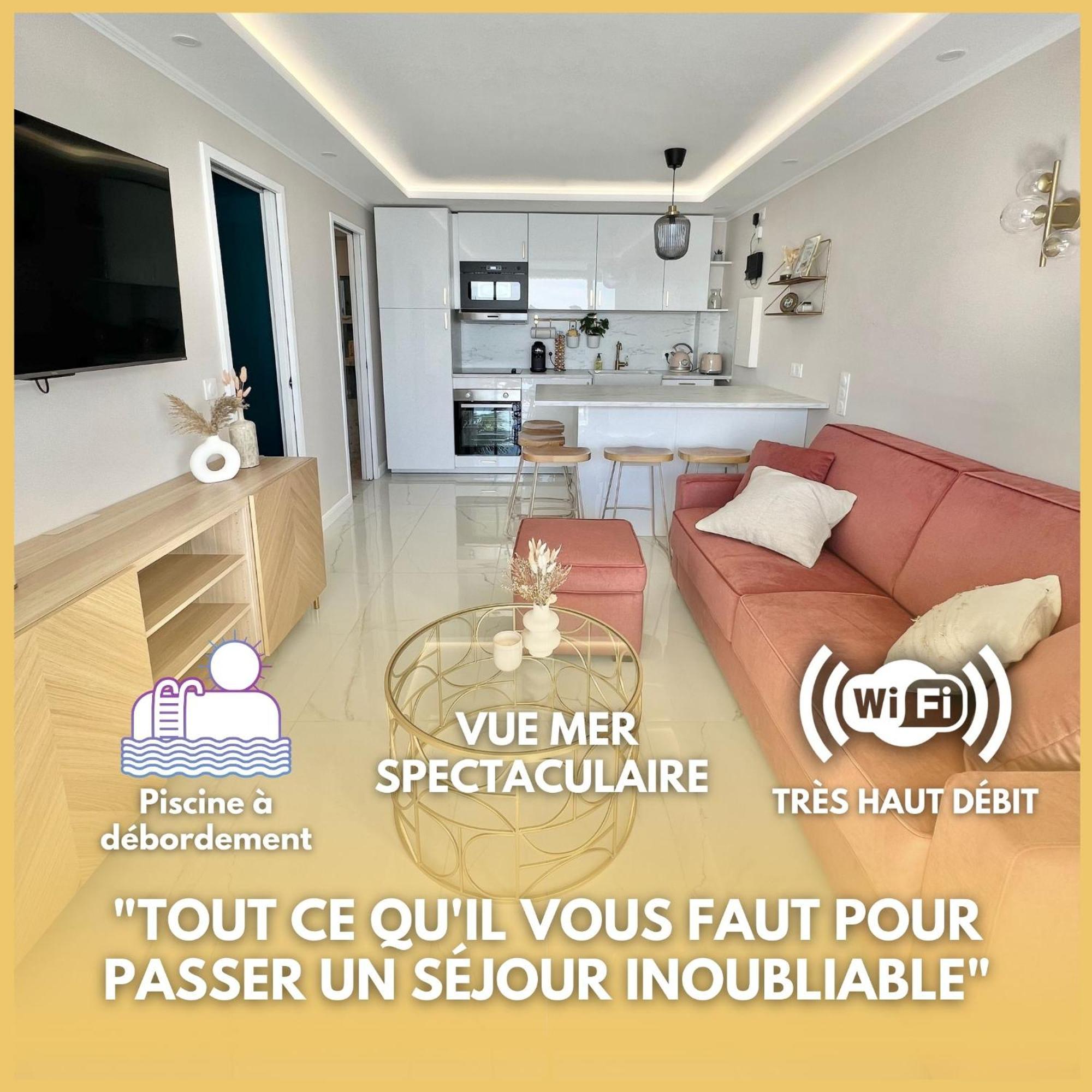 Luxueux Appartement - Vue Mer - Piscine - Free Parking - Monaco Cap-d'Ail Eksteriør bilde