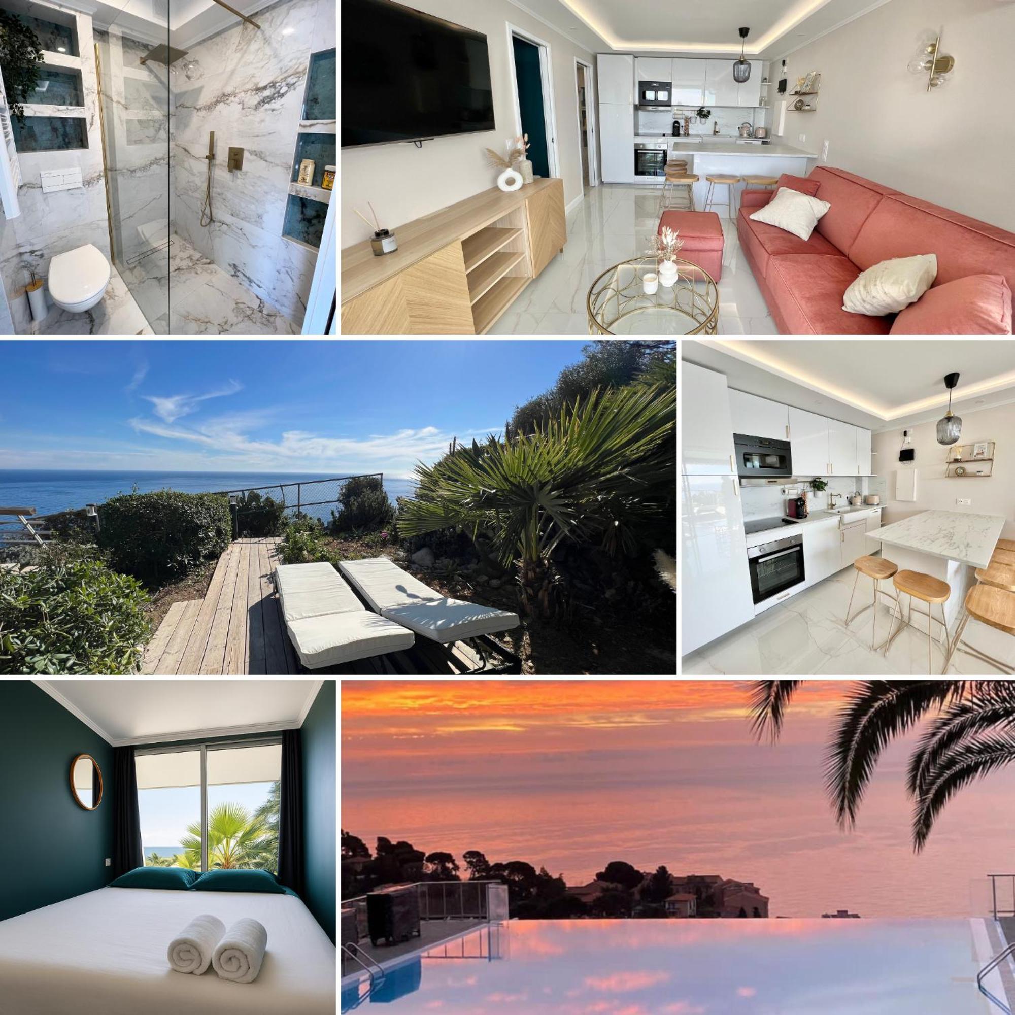 Luxueux Appartement - Vue Mer - Piscine - Free Parking - Monaco Cap-d'Ail Eksteriør bilde